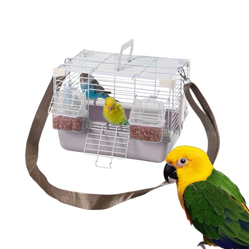 Ruwshuuk Vogeltransportbox | Transportabler Reisekäfig & Tragebox Mit Abnehmbarem Tablett - Robustes Haustierzubehör Für Kleintiere Unterwegs & Zuhause von Ruwshuuk