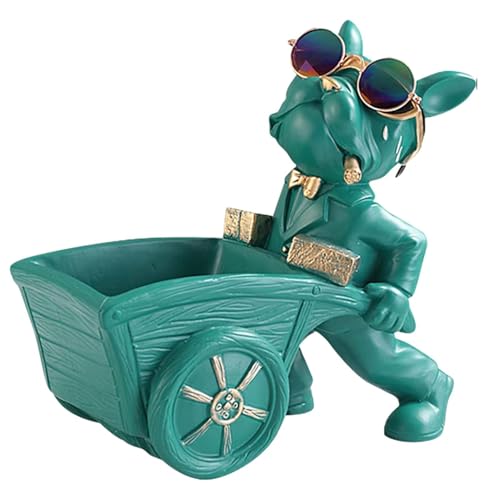 Ruyeiig Schlüsselschale für Eingangstisch, niedliche Schlüsselschale - Harzeingangstisch Hunde Kleinwindbehälter | Entzückender kreativer Hund zieht eine Lagerstatue -Speicheration für den Ruyeiig Schlüsselschale für Eingangstisch, niedliche Schlüsselschale - Harzeingangstisch Hunde Kleinwindbehälter | Entzückender kreativer Hund zieht eine Lagerstatue -Speicheration für den von Ruyeiig