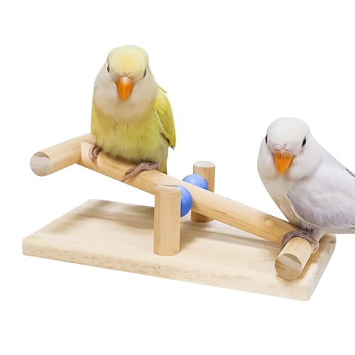 Ruyeiig Vogelspielzeug | Holz Wippe Für Vögel - Interaktives Trainingswerkzeug Für Aras, Nymphensittiche Und Sittiche Zur Gleichgewichtsübung von Ruyeiig