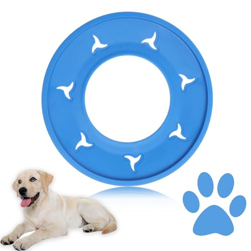 Rwoythk Hunde-Frisbee-Spielzeug, 21,6 cm, fliegende Scheibe, interaktives Hunde-Frisbee, unzerstörbar, Strandspielzeug für Outdoor-Spaß, Training und Bewegung von Rwoythk