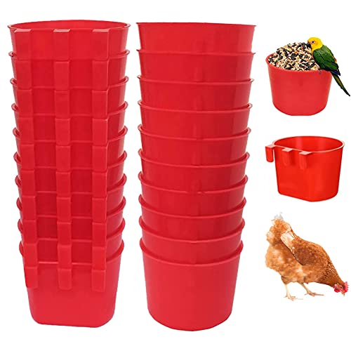 20 Stück Hühner-Kaninchen-Futterspender für Käfig, hängende Hühner-Wasser-Futterstation, Kunststoff-Vogelfutterspender, Samenschale, Hühner-Futterspender für Taube, für Leckereien, Sand (rot) 20 Stück Hühner-Kaninchen-Futterspender für Käfig, hängende Hühner-Wasser-Futterstation, Kunststoff-Vogelfutterspender, Samenschale, Hühner-Futterspender für Taube, für Leckereien, Sand (rot) von Rxsdeni