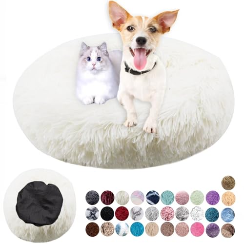 Ryanbem Hundebett Rund Plüsch Hundekissen Weich Warm Hundebetten Anti-Angst, Hundehütte Flauschig Kissen Hundebett Waschbar für Kleine, Mittelgroße, Große Hunde Weiß 60cm Ryanbem Hundebett Rund Plüsch Hundekissen Weich Warm Hundebetten Anti-Angst, Hundehütte Flauschig Kissen Hundebett Waschbar für Kleine, Mittelgroße, Große Hunde Weiß 60cm von Ryanbem