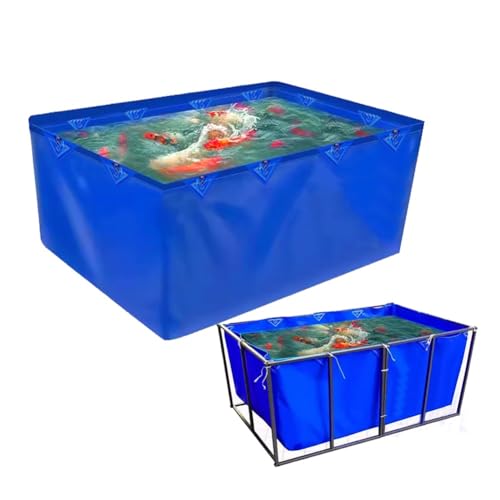 Flexibel Faltbare Fischteichfolien Mit Ösen (Zugringe) - Nicht Mit Rahmen, PVC-Leinwand Temporärer Haltetank Pool Für Salzwasserfische & Koi-Teich (Farbe : 450gsm, Größe : 12.8x2.95x2.95ft) von Rygcrud