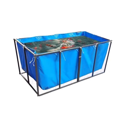 Flexibel PVC-Leinwand Fischteichfolien (ohne Rahmen), 550GSM Plastikbeutel Pool Mit Zugringen Zur Befestigung, Auffangbecken Zum Schwimmen, Füttern Von Koi (Farbe : Blau, Größe : 12.8x12.8x2.95ft) von Rygcrud