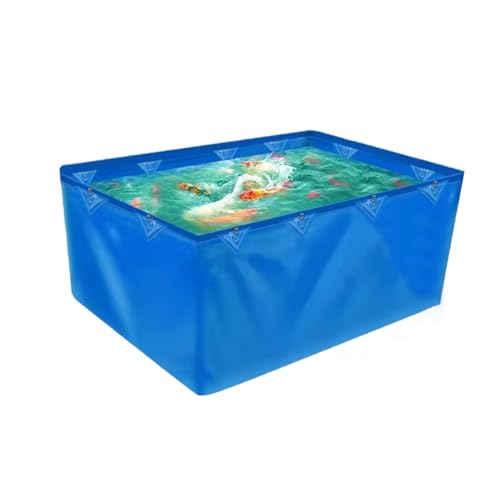Flexible Teichfolien, 550GSM PVC-Leinwand Pool mit Zugringen zur Befestigung, Fische Teich für Salzwasserfische & Koi, Temporärer Wassertank, ohne Rahmen (Farbe : Blau, Größe : 12.8x2.95x2.95ft) von Rygcrud