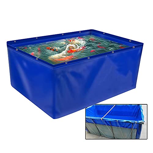 Flexible Teichfolien Nicht Mit Rahmen, 0,45mm Segeltuch Wasserdicht Wasserspeicher-Pool Für Gartenzuchten, Vorläufiger Haltetank Für Salzwasserfische (Farbe : 450gsm, Größe : 16.08x2.95x2.95ft) von Rygcrud
