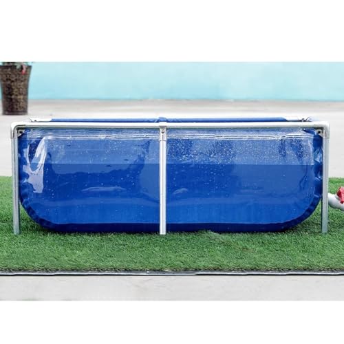 Groß Aquarium Pool Teich, Hinterhof Koi/Goldfisch Aufzuchtbecken - PVC-Leinwand Mit Stahlrahmen, Klares Sichtfenster, Leicht Zu Montieren (Farbe : Blau, Größe : 100x60x35cm) von Rygcrud