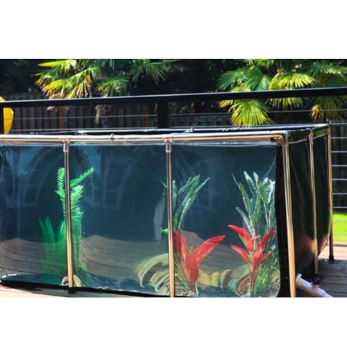 Groß PVC-Leinwand Aquarium, Fische & Wassertiere Teich, Stahlrahmen, Klares Sichtfenster, Leicht Zu Montieren (Farbe : Blau, Größe : 100x70x61cm) von Rygcrud