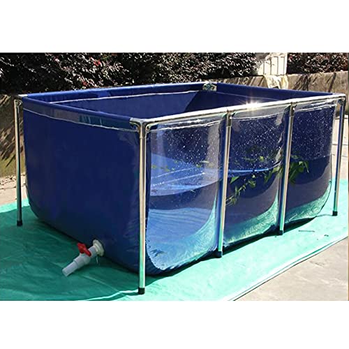 Segeltuch Rahmen Fischteich, Aquarium-Pool Mit Transparentem Sichtfenster & Ablassventil, for Die Wasserspeicherung, Fischzucht, Garnelenzucht, Hydroponische Pflanzen (Farbe : Blau, Größe : 19.7x15. von Rygcrud