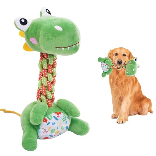 Rylae Hundespielzeug,Süßes Quietschendes Hundespielzeug,Unzerstörbar Tauziehen Plüsch Quietschendes,Gefüllte Hundekauspielzeug für Kleine,Mittlere,Große Hunde (Dinosaurier) von Rylae