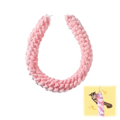 NatüRliches Kletterseil FüR Kurzkopfgleitbeutler, Sicheres Und Lustiges KäFigzubehöR FüR Bewegung, Spielspielzeug FüR Kleine Haustiere FüR Kurzkopfgleitbeutler Und Nagetiere (Rosa) von RynoPulse
