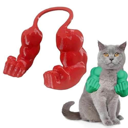 Katzen-Muskelarme, 3D-gedruckte Harz-Figur mit muskulösen Armen, Interaktives Katzenspielzeug für Halloween- & Geburtstagspartys von Kätzchen (Red) von RynoPulse
