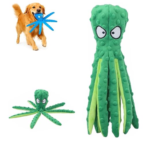 RynoPulse Octopus Hundespielzeug, Eco-Friend Octopus Plüsch, Keine Füllung Hundespielzeug, für aggressive Kauer Kleine Rassen, Zahnreinigung & Langlebig für Welpen & Erwachsene (Grün) von RynoPulse