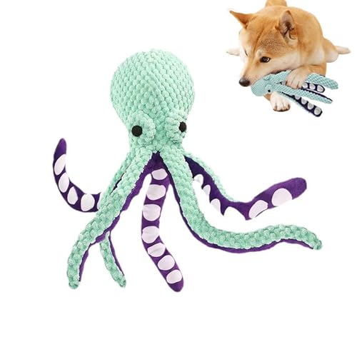 RynoPulse Premium Pet Plush Octopus 2025 New Octopus Hundespielzeug Quietschendes Hundespielzeug für kleine, mittelgroße und große Welpen Indoor Outdoor Play (Grün) von RynoPulse
