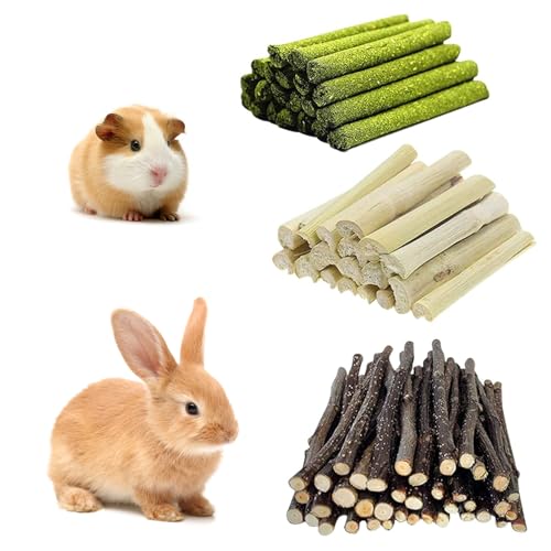 Rynvarl Natürliches Kauspielzeug für Nagetiere – 250 g Nager-Sticks für Kaninchen, Meerschweinchen, Hamster und andere Kleintiere von Rynvarl