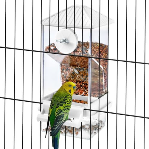 Rypet Automatischer Vogelfutterspender für Käfig, transparent, Acryl, Futterbehälter für Käfig, Papageien-Futterstation, Käfigzubehör für kleine und mittelgroße Sittiche, Nymphensittiche, Finken Rypet Automatischer Vogelfutterspender für Käfig, transparent, Acryl, Futterbehälter für Käfig, Papageien-Futterstation, Käfigzubehör für kleine und mittelgroße Sittiche, Nymphensittiche, Finken von Rypet