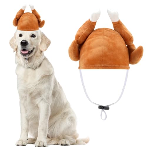 Rypet Drumstick-Hut für Hunde, für Halloween, Thanksgiving, Hunde-Drumstick-Hut, Türkei-Kopfbedeckung, Party-Cosplay-Zubehör für mittelgroße und große Hunde von Rypet