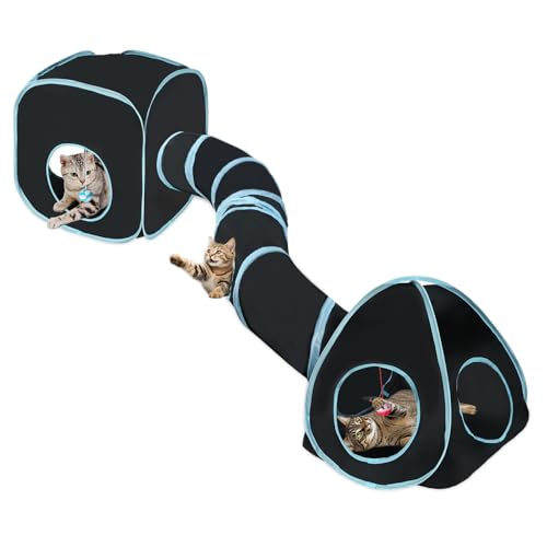 Rypet Katzentunnel für Indoor-Katzen mit Würfelzelt, interaktives faltbares Katzenrohr und faltbaren Würfeln Spielplatz zum Verstecken der Jagd und Ausruhen, Haustierschlauch mit Glocke für Kätzchen, Rypet Katzentunnel für Indoor-Katzen mit Würfelzelt, interaktives faltbares Katzenrohr und faltbaren Würfeln Spielplatz zum Verstecken der Jagd und Ausruhen, Haustierschlauch mit Glocke für Kätzchen, von Rypet