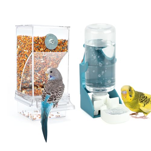 Rypet No Mess Bird Water Feeder Dispenser Set Automatic Bird Feeder Transparent Food Container Cage Acrylic Parrot Feeder Accessories for Small Birds Parrot Cockatoo Canary Rypet No Mess Bird Water Feeder Dispenser Set Automatic Bird Feeder Transparent Food Container Cage Acrylic Parrot Feeder Accessories for Small Birds Parrot Cockatoo Canary von Rypet
