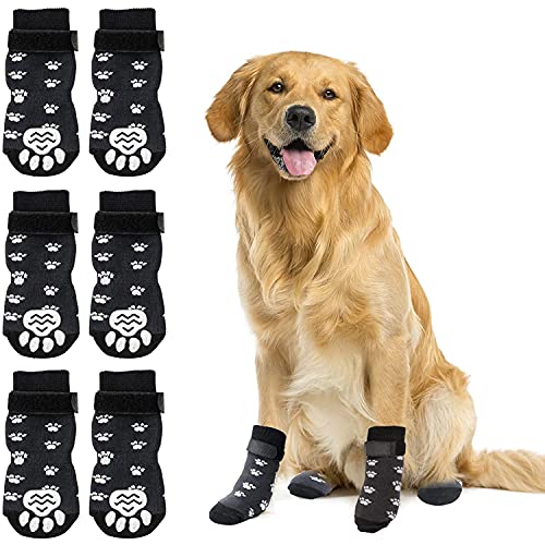 Rypet Rutschfeste Hundesocken 3 Paar – Hundesocken mit Riemen, Traktionskontrolle für den Innenbereich auf Hartholz, Pfotenschutz für kleine, mittelgroße und große Hunde, M Rypet Rutschfeste Hundesocken 3 Paar – Hundesocken mit Riemen, Traktionskontrolle für den Innenbereich auf Hartholz, Pfotenschutz für kleine, mittelgroße und große Hunde, M von Rypet
