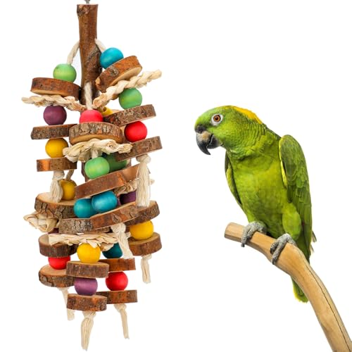 Rypet Vogel-Kauspielzeug aus Holz für Käfigwand, Vogelkäfigspielzeug aus Holz zum Schneiden von Schnabel, Vogelspielzeug, Papageienspielzeug für afrikanische Graupapageien, Kakadus, Amazon-Papageien von Rypet
