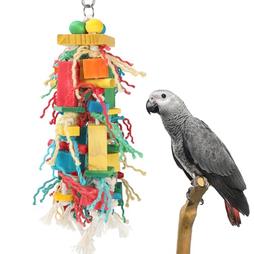 Rypet Vogel-Kauspielzeug aus Holz für Käfigwand, Vogelkäfigspielzeug aus Holz zum Schneiden von Schnabel, Vogelspielzeug, Papageienspielzeug für afrikanische Graupapageien, Kakadus, Amazon-Papageien von Rypet