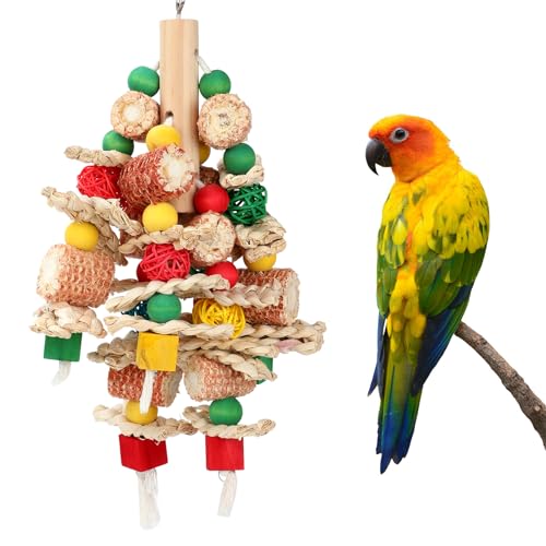 Rypet Vogel-Kauspielzeug aus Holz für Käfigwand, Vogelkäfigspielzeug aus Holz zum Schneiden von Schnabel, Vogelspielzeug, Papageienspielzeug für afrikanische Graupapageien, Kakadus, Amazon-Papageien von Rypet