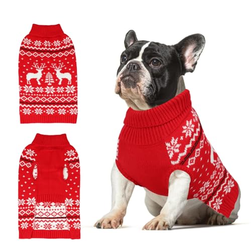 Rypet Weihnachtspullover für große Hunde, warm, weich, Weihnachts-Hunde-Outfits, Hundeurlaubspullover, fest, langlebig, Haustier-Rollkragen-Strickwaren, Hundepullover, Wintermantel für Damen und Rypet Weihnachtspullover für große Hunde, warm, weich, Weihnachts-Hunde-Outfits, Hundeurlaubspullover, fest, langlebig, Haustier-Rollkragen-Strickwaren, Hundepullover, Wintermantel für Damen und von Rypet