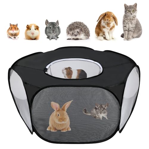 Rypet Zusammenklappbares Kleintierkäfigzelt, atmungsaktiver Stoff, Meerschweinchen-Laufstall mit Abdeckung, transparenter Hamster-Laufstall, tragbarer Haustier-Hof-Übungszaun für Reptilien, Kaninchen, Rypet Zusammenklappbares Kleintierkäfigzelt, atmungsaktiver Stoff, Meerschweinchen-Laufstall mit Abdeckung, transparenter Hamster-Laufstall, tragbarer Haustier-Hof-Übungszaun für Reptilien, Kaninchen, von Rypet