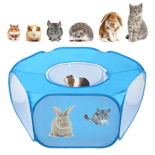 Rypet Zusammenklappbares Kleintierkäfigzelt, atmungsaktiver Stoff, Meerschweinchen-Laufstall mit Abdeckung, transparenter Hamster-Laufstall, tragbarer Haustier-Hof-Übungszaun für Reptilien, Kaninchen, Rypet Zusammenklappbares Kleintierkäfigzelt, atmungsaktiver Stoff, Meerschweinchen-Laufstall mit Abdeckung, transparenter Hamster-Laufstall, tragbarer Haustier-Hof-Übungszaun für Reptilien, Kaninchen, von Rypet
