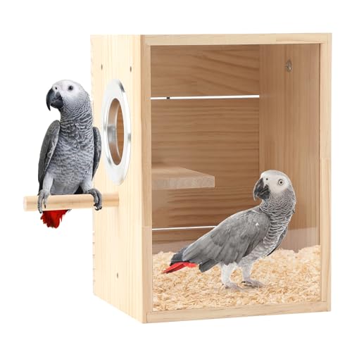 Rypet transparenter Nistkasten aus Holz mit Sitzstange für Wellensittiche, Finken, Kanarien & mehr. Ideal zur Aufzucht und Beobachtung im Vogelkäfig. Größe L Rypet transparenter Nistkasten aus Holz mit Sitzstange für Wellensittiche, Finken, Kanarien & mehr. Ideal zur Aufzucht und Beobachtung im Vogelkäfig. Größe L von Rypet