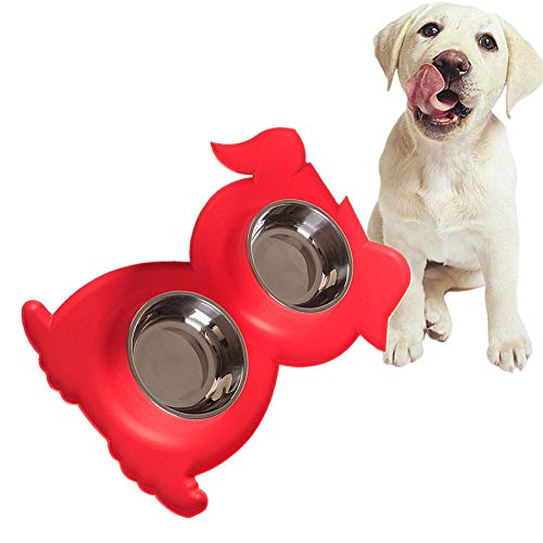 Futternapf Hund Katzennapf rutschfest Hundenäpfe Für Mittlere Hunde Haustierschalen Für Katzen Hundenapf Edelstahl Hundenäpfe Medium red von Rysmliuhan Shop