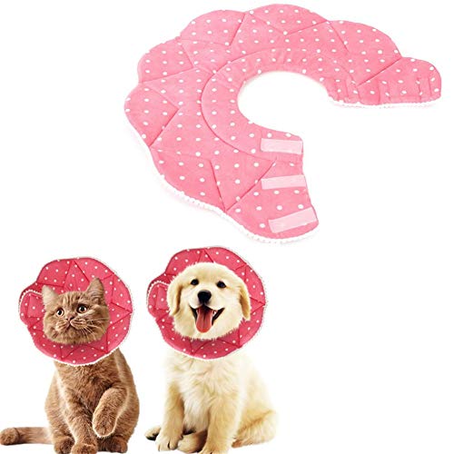 Halskrause Hund Hundekragen Hundehalsband nach der Operation Kegel für Hunde Medizinische Halsbänder für Hunde Katzenkegel Haustierschutzhalsband pink,l von Rysmliuhan Shop