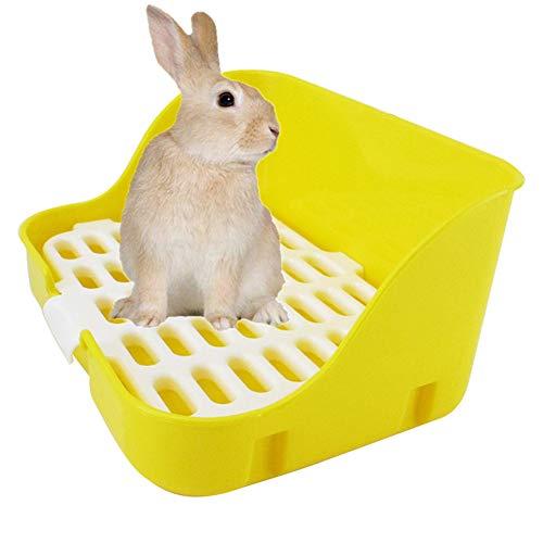 Hasen Zubehör Meerschweinchen Toilette Meerschweinchenstreu Kaninchen Katzentoilette Kaninchen Toilette Meerschweinchen Bett Rattenstreutablett Yellow von Rysmliuhan Shop