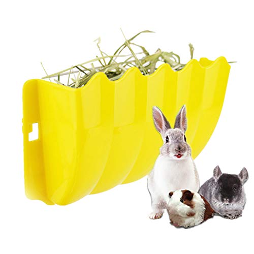 Heuraufe Meerschweinchen Futternapf Kaninchen Kleintierfutterautomat Futterschalen für Haustiere Hamster Feeder Automatic Kaninchen-Heuhalter Yellow von Rysmliuhan Shop