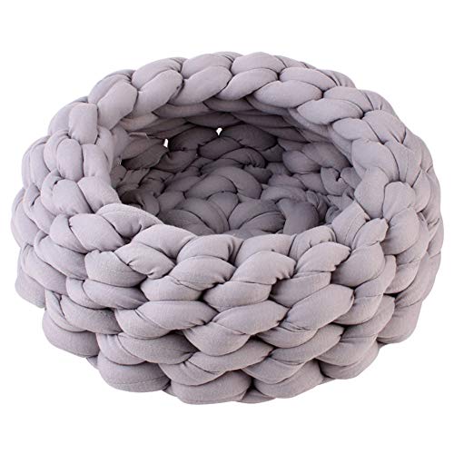 Hundehöhle Kleine Hunde Hundebetten Hundekomfortbett Tragbares Hundebett Günstige Hundebetten Hundehöhlenbett Haustierhöhle Luxus Hundebett 40cm,Grey von Rysmliuhan Shop