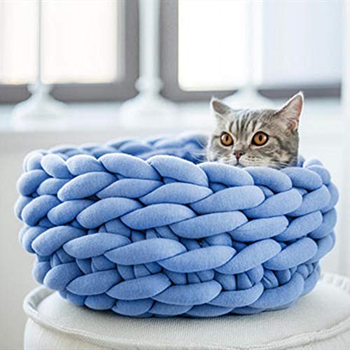 Hundehöhle Kleine Hunde Hundebetten Hundekomfortbett Tragbares Hundebett Günstige Hundebetten Hundehöhlenbett Haustierhöhle Luxus Hundebett 50cm,Blue von Rysmliuhan Shop