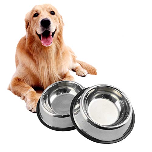 Hundenapf Edelstahl rutschfest Katzennapf Hundenapf Edelstahl Metall Hundenäpfe Große Hundenapf Hundenahrungsmittelschüssel Futternäpfe Für Hunde 2pcs-a,22cm von Rysmliuhan Shop