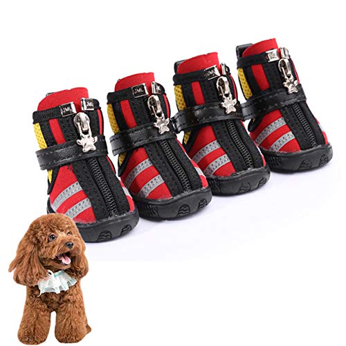 Hundeschuhe Pfotenschutz Hundestiefel Hundeschuhe rutschfest Hundeschuhe Hundeschuhe für große Hunde Hund Regenstiefel Hundeschuhe für kleine Hunde red,#2 von Rysmliuhan Shop