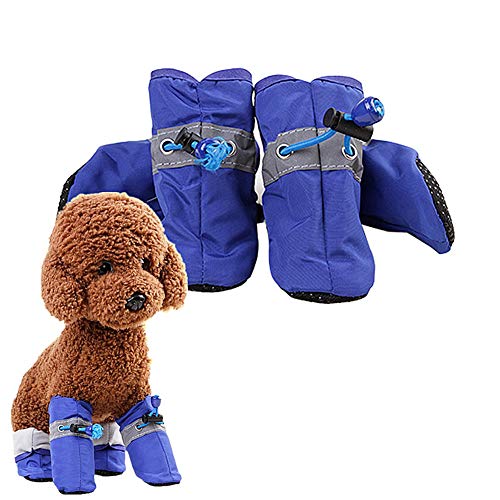 Hundeschuhe Sommer Pfotenschutz Für Hunde Wasserdicht Hundesocken Hundeschuhe Haustierstiefel Hundestiefel für verletzte Pfoten wasserdicht Blue,#2 von Rysmliuhan Shop