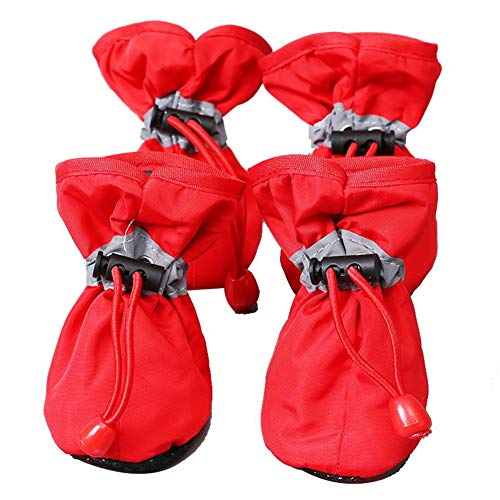 Hundeschuhe Sommer Pfotenschutz Für Hunde Wasserdicht Hundesocken Hundeschuhe Haustierstiefel Hundestiefel für verletzte Pfoten wasserdicht red,#2 von Rysmliuhan Shop