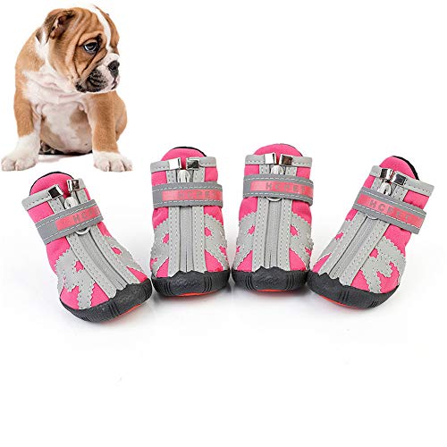 Hundeschuhe Wasserdicht Pfotenschutz Hund Hitze Hundeschuhe für kleine Hunde Hundeschuhe Hundestiefel für verletzte Pfoten wasserdicht pink,s/2 von Rysmliuhan Shop