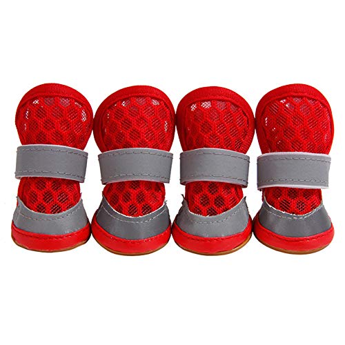 Hundesocken Hundeschuhe Sommer Hundepfotenschutz Hundeschuhe für kleine Hunde Haustierstiefel Hundesocken Hundeschuhe rutschfest Hundeschuhe red,#1 von Rysmliuhan Shop