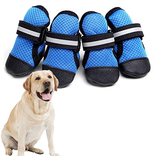 Hundesocken Hundeschuhe Wasserdicht Hundepfotenschutz Hundesocken Hundestiefel für verletzte Pfoten wasserdicht Hund Regenstiefel Blue,XL von Rysmliuhan Shop