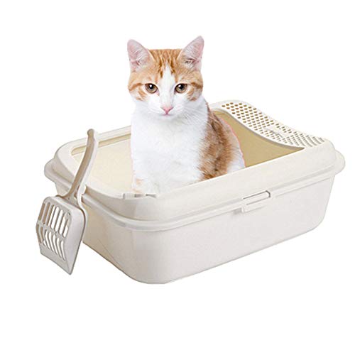 Katzentoilette Katzentoilette Offen Kätzchen Zubehör Kaninchenstreu Tablett Haustier Toilette Selbstreinigende Katzenstreu Anti-Splash-Bettpfanne White von Rysmliuhan Shop