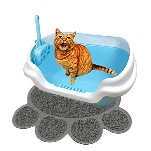 Katzentoilette Katzentoilette Offen Kaninchenstreu Tablett Katzentoilette Kätzchenstreutablett Haustier Toilette Eckstreu Tablett Cat Blue von Rysmliuhan Shop