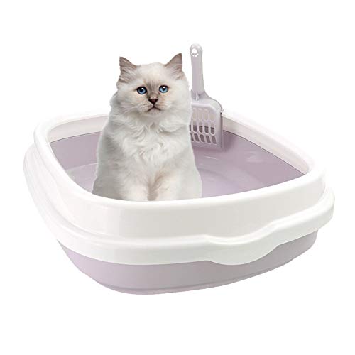 Katzentoilette Offen Katzentoilette Katzentoilette Katzentoilette Anti-Splash-Bettpfanne Kätzchenstreutablett Kaninchenstreu Tablett Gray von Rysmliuhan Shop