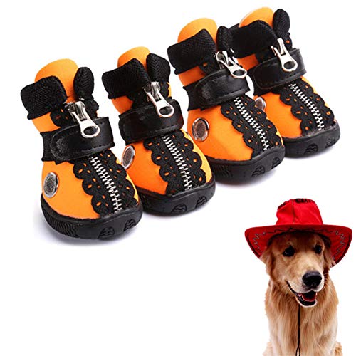 Pfotenschutz Hund Hitze Pfotenschutz Für Hunde Wasserdicht Hundesocken rutschfeste Hundesocken Hundeschuhe für große Hunde Hundeschuhe rutschfest orange,#3 von Rysmliuhan Shop