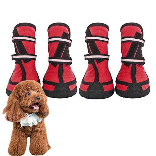 Pfotenschutz Hund Hundestiefel Hund Regenstiefel Hundeschuhe für große Hunde Haustierstiefel rutschfeste Hundeschuhe für kleine Hunde Hundesocken red,xs von Rysmliuhan Shop