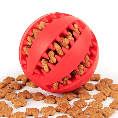 Rysmliuhan Shop Hunde Interaktives Spielzeug Hunde Kauspielzeug Tiernahrungsball Hundelangsamfutterball Gummiball Hundesnack-Spender Hundeball Für mittelgroße Hunde Random Color-a,s von Rysmliuhan Shop